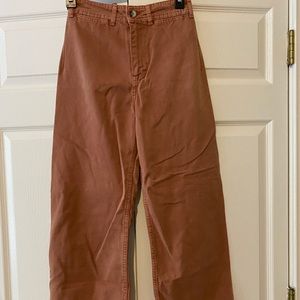 Free people wide leg high waisted dark pink pant